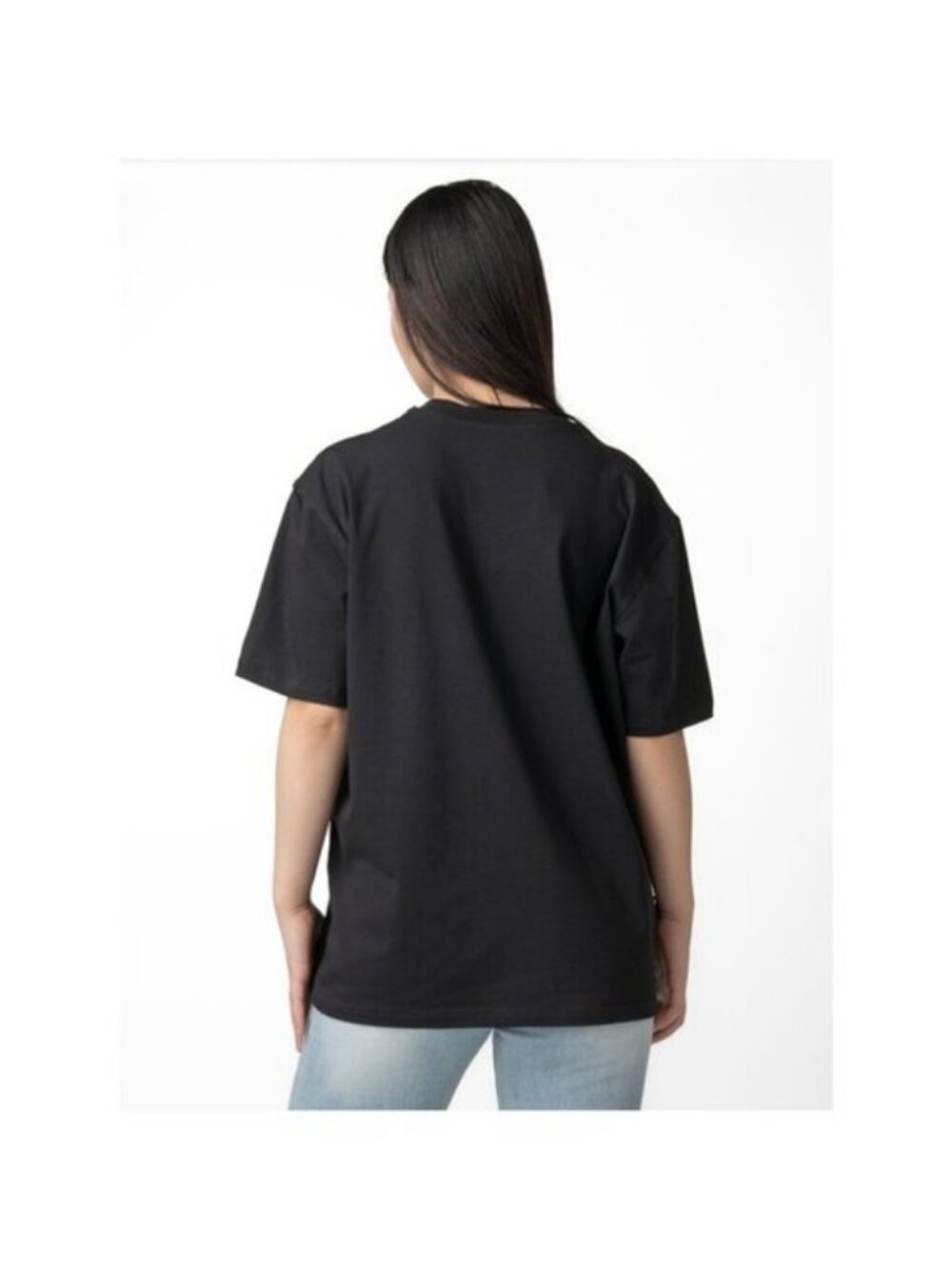 Womens Black Cotton T-Shirt